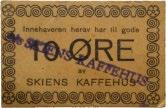 Nilssen, Skien; 10-, 5- og 2 øre RK.11 01 300 140 140 Skiens Kaffehus, 10 øre Som RK.12 01 150 141 Skiens Meieribolag, 1 øre RK.12 01 100 142 Halvor J.