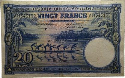 CONGO 165 165 20 francs 1948. AH343192 Pick 15F 1+ 200 166 10 francs 1943.