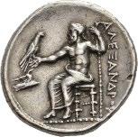 2282 var 1+ 800 690 CORINTHIA, Corinth, 350-306 f.kr., stater (8,55 g). Pegasus mot venstre/hode av Athene i Korintisk hjelm mot venstre S.