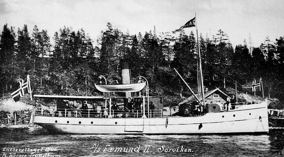 HISTORIKK Historien om Femundsbåten Dampskipselskapet Fæmund ble stiftet i 1886, og året etter kjøpte de et treskip. Båten ble døpt Fæmund.