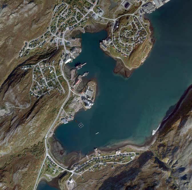 Vedlegg 3. Utsnitt fra flybilde av indre deler av Båtsfjord fra august 2010 (www.norgeibilder.no).