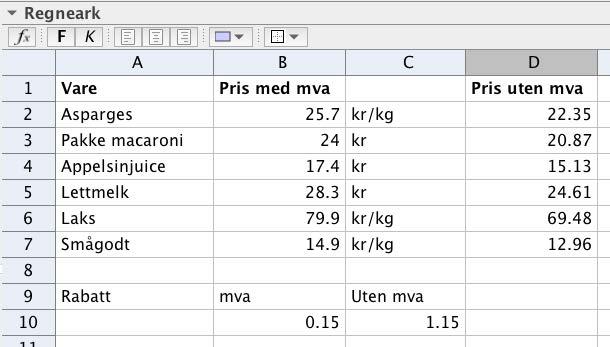 Vekstfaktoren er lik 1 + 0,15, altså 1,15.