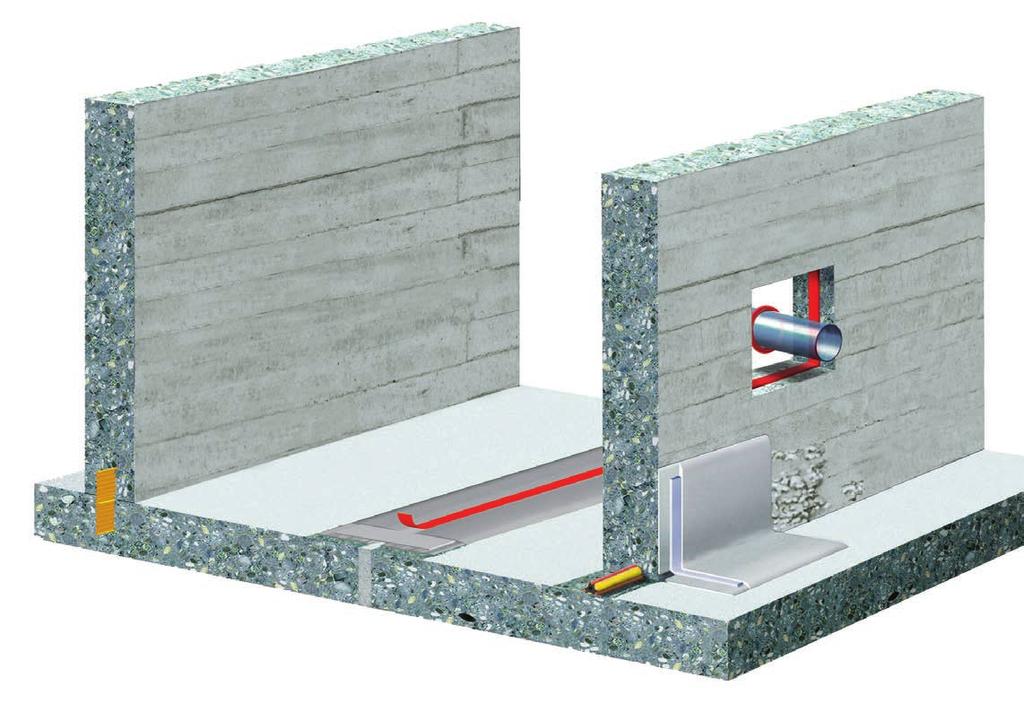 SikaFuko tetter støpeskjøter permanent og vil også muligjøre vanntetting på et senere tidspunkt.