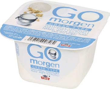 Go'morgen naturell yoghurt med nøttecrusli 228 kcal per beger à 195 g 117 kcal 5,7 g fett hvorav 2,6 g mettet 11 g karbohydrat hvorav 7,2 g sukkerarter Go morgen naturell