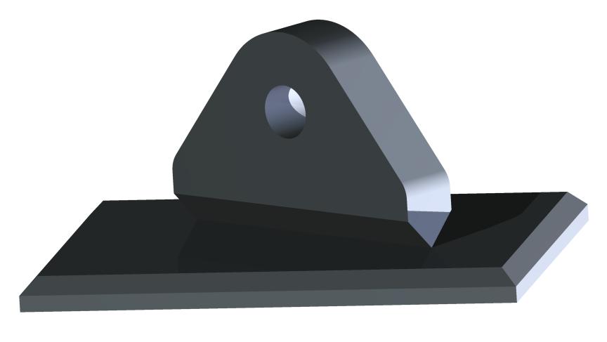 Figur 44: Hjørne til topprammen, med tilhørende ut kapp og hull Løfteøret sveiset fullpenetrerende K-sveis til platen, platen