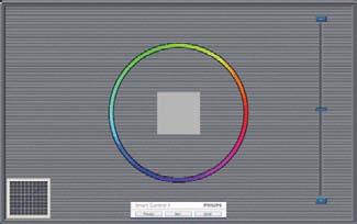 4. Bildeoptimering Første fargekalibreringsskjerm Eco Power-menyen Previous (Forrige)-knappen er deaktivert frem til den andre fargeskjermen. Next (Neste) går til påfølgende mål (6 mål).