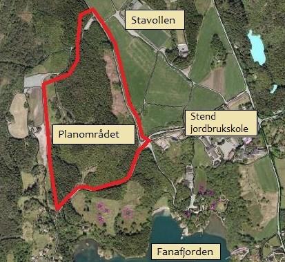 hovedformålet er deponering av overskuddsmasser fra anleggsarbeidene E39 Os Bergen. Planområdet avgrenses av Skeievegen mot øst og Hordnesvegen i sør.
