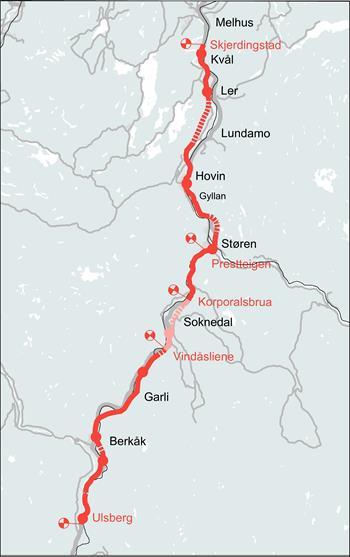 annet trafikkvariasjonsmønster:m2 mot tidligere M5 E6 Trøndelag Utbyggingsområde Strekning Beregning pr oktober 2017 Prisnivå: 2017 Investeringskostnad Trafikantnytte Netto