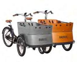 Lastesykkelen kan utstyres med diverse tilbehør som regntrekk, barnesete eller Maxi Cosi bærer.