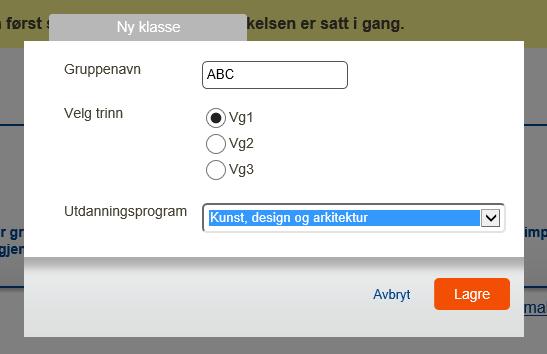 NB: Velg et gruppenavn som gjør det enkelt for lærer å sjekke