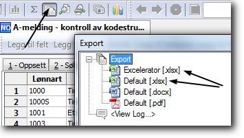 Ved bruk av Excelerator får du det eksakt samme resultatet i Excel.