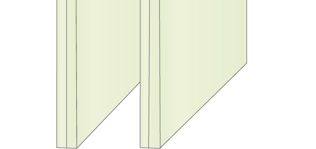 densitet 40kg/m 3 eller tilsvarende på begge sider 25mm Protecta Mineralfiber STD 60cm på