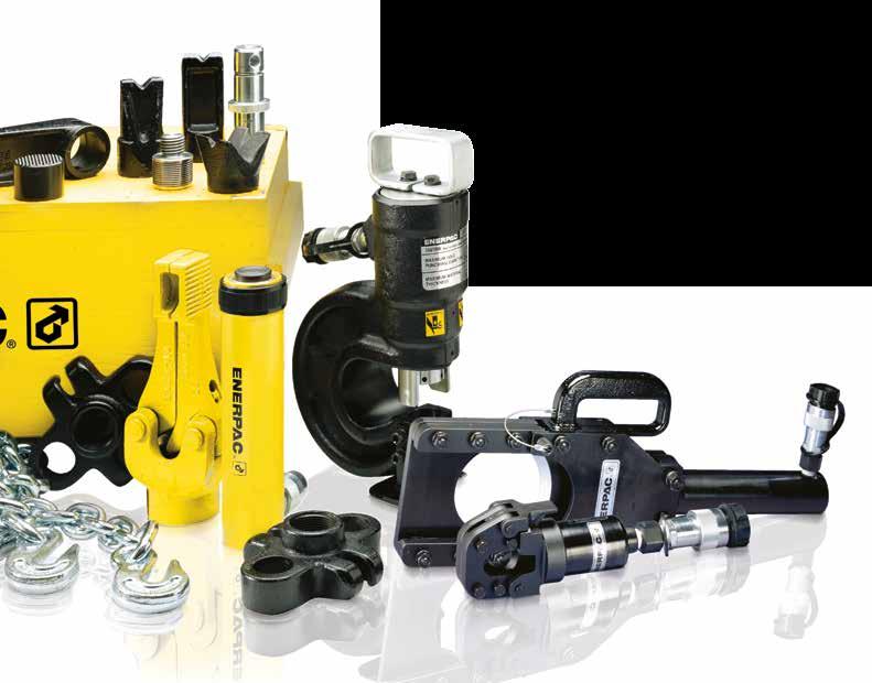 Enerpac hydraulisk verktøy Enerpac tilbyr et stort og allsidig utvalg av verktøy for mange ulike arbeidsoppgaver. Uansett arbeidsoppgave.kutting, stansing, spredning eller bøying.