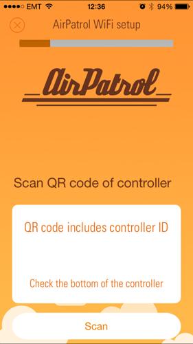 Installere AirPatrol WiFi 1 Kontroller ID Skann QR-koden under AirPatrol WiFikontrolleren.