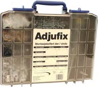 Adjufix Karmmontasje Adjufix Montasjekoffert ) 131010 43659734 MONTASJEKOFFERT 1 Innhold: Hylser 120081 21811690 28 MM 100 120083 21811708 38 MM 100 Festeskruer 120101 27221191 6 x 50 MM