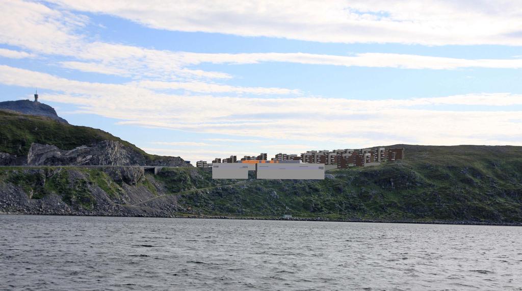 Delområde 4: Håja og Sørøysundet Hele eller deler av tiltaket vil være synlig fra Sørøysundet og innseilingen til Hammerfest. Silhuetten mellom Salen og Rypefjell brytes av den nye bebyggelsen.