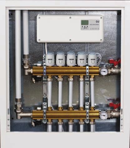 Standard fordeler A1, fordeler med integrert differansetrykkventil type A4. Kan leveres med topmeter i turfordeler.