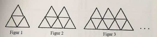 Tegningen over viser at figur 1 er satt sammen av 4 trekanter figur 2 er satt sammen av 7 trekanter figur 3 er satt sammen av 10 trekanter Kari som jobber på