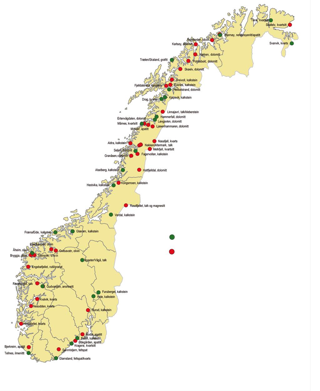 INDUSTRIMINERALER AV NASJONAL INTERESSE 2010 NATURSTEINFOREKOMSTER AV NASJONAL