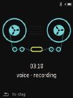 10 Opptak Lage opptak Med AZURE kan du ta opp følgende: tale eller lyd via den innebygde mikrofonen Ta opp lyd/stemmer 1 I > [Opptak] velger du [Start taleopptak]. Opptaksskjermen vises.