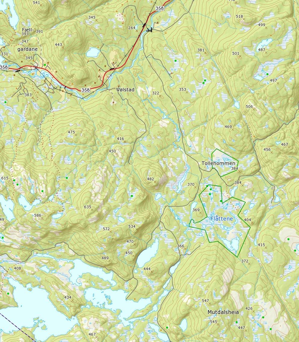 Bom Tollhom ca 4 km Tollhom -parkering hytte 4,2 km 0 200 600m Målestokk 1 : 40000 ved