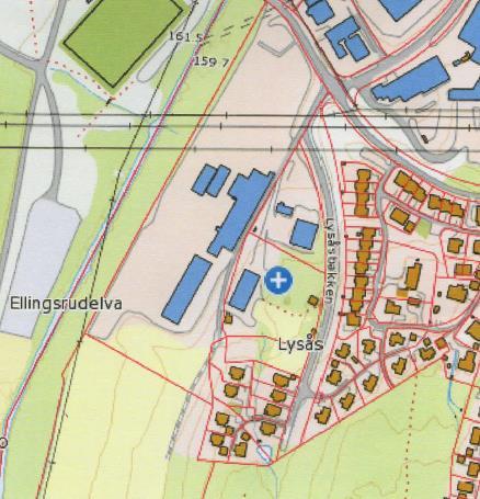 Støyrapport for regulering Side: 5 av 5 3. Vurdering av planområdet Kart som viser eiendommen, gnr. 103 nr. 24, Gamleveien 3C og nærområdet D.A.