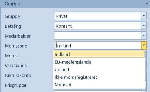 Momssonen Momssonen på Kunde og Leverandør bestemmer kjøps- og salgskonto samt momskode (med mindre det er spesifisert en spesiell