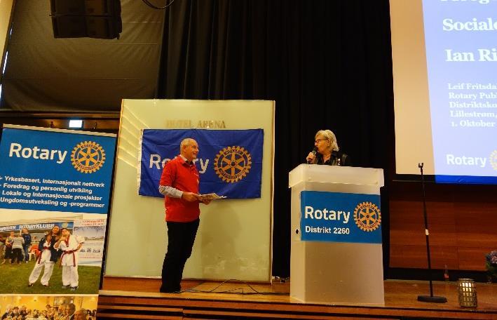 Leif Fritzdal, Rotary Public Image Coordinator, Sone 16 fra Danmark hadde to interessante foredrag denne søndagen.