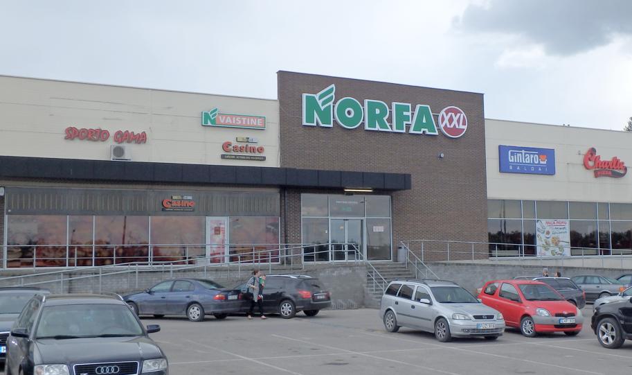489 kvm utleibart areal Leietaker Norfos Mažmena UAB («Norfa») er en del av Norfa-kjeden og er Litauens tredje