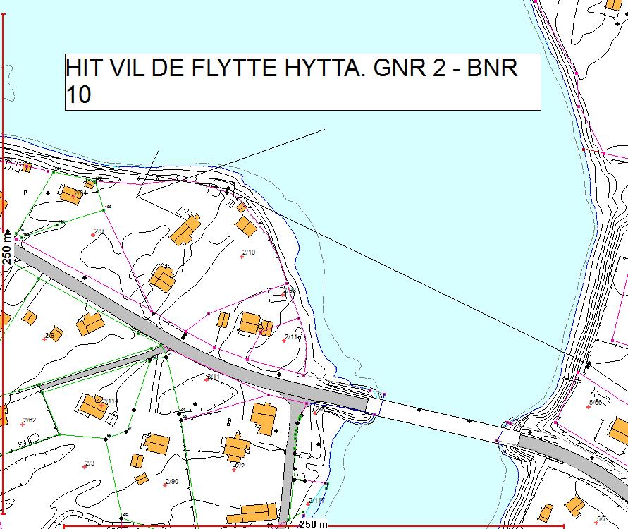 Sak 7/14 Bilde 2. Utsnitt hvor hytta ønskes plassert. Vurdering: Området er i kommuneplanens arealdel avsatt til bebyggelse, hensynssone Bevaring kulturmiljø.