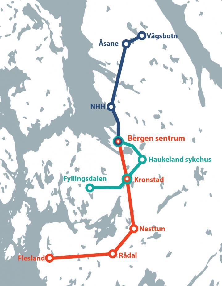 vedtatte regionale areal- og transportplanen og Bergen kommunes arealplan Utvikling langs Bybanen med