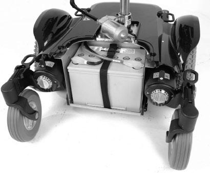 Konstruksjon og funksjon Batterier Rullestolens batterier er plassert under chassisdekslene.