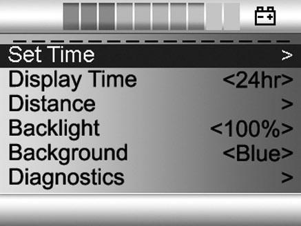 Konstruksjon og funksjon (R-net) Betjeningspanel R-Net LCD fargeskjerm Innstillingsmeny Innstillingsmenyen gir brukeren mulighet for å angi klokkeslett, justere lysstyrke på skjerm, velge