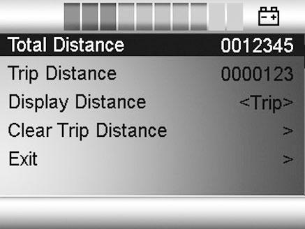 Konstruksjon og funksjon (R-net) Betjeningspanel R-Net LCD fargeskjerm Kilometerteller (Distance) Velg Distance i menyen.