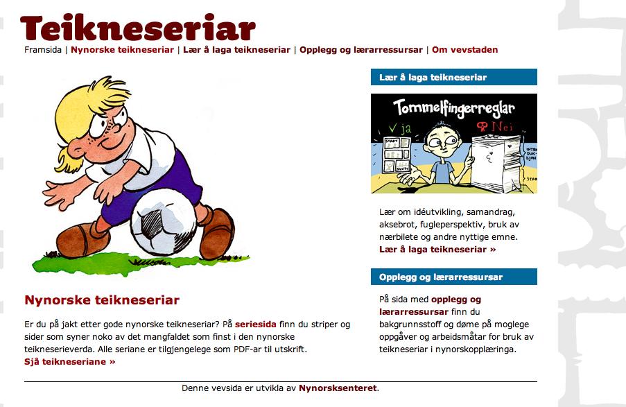 Nynorsksenteret presenterer på sine ne1sider et opplegg for å lage tegneserier med
