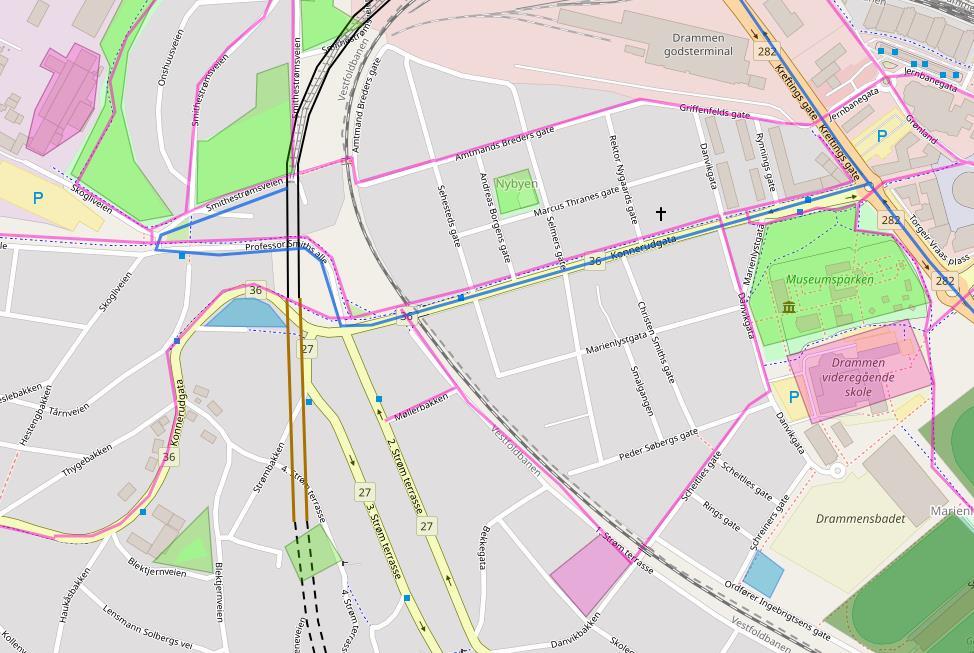 14 av 29 2.3 Kulverter og løsmassetunnel Gang- og sykkelveien parallelt med Konnerudgata og Professor Smiths allé har høy bruksfrekvens.