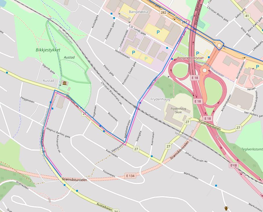 19 av 29 2.4 Jernbanetunnel 2.4.1 Tverrslag Austadveien Austadveien har en god standard med adskilt langsgående gangvei.