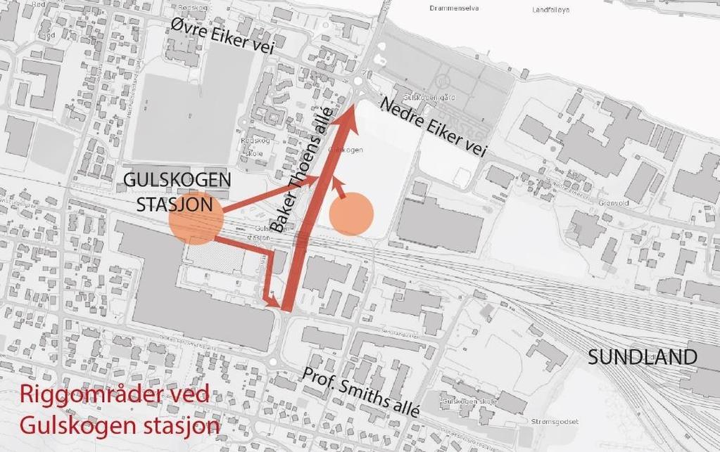 9 av 29 Rødgata Rødgata er en viktig skolevei. Taket til den eksisterende gang- og sykkelundergangen i Rødgata må forlenges ifm. ombyggingen av Gulskogen stasjon.