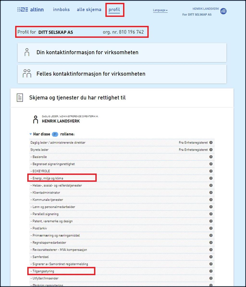 5 Forutsetninger For å kunne gi tilgang til «Spenningskvalitet rapportering» til ansatte i selskapet som skal innrapportere må man ha tilgang til å delegere nødvendige Altinn-roller. 5.