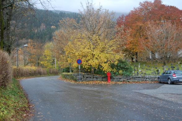 6) Frå innkøyringa frå Angedalsvegen til Førdehuset over parkeringsplassen til Førdehuset, vidare på veg langs idrettsanlegget til kryss med Prestebøen og inn