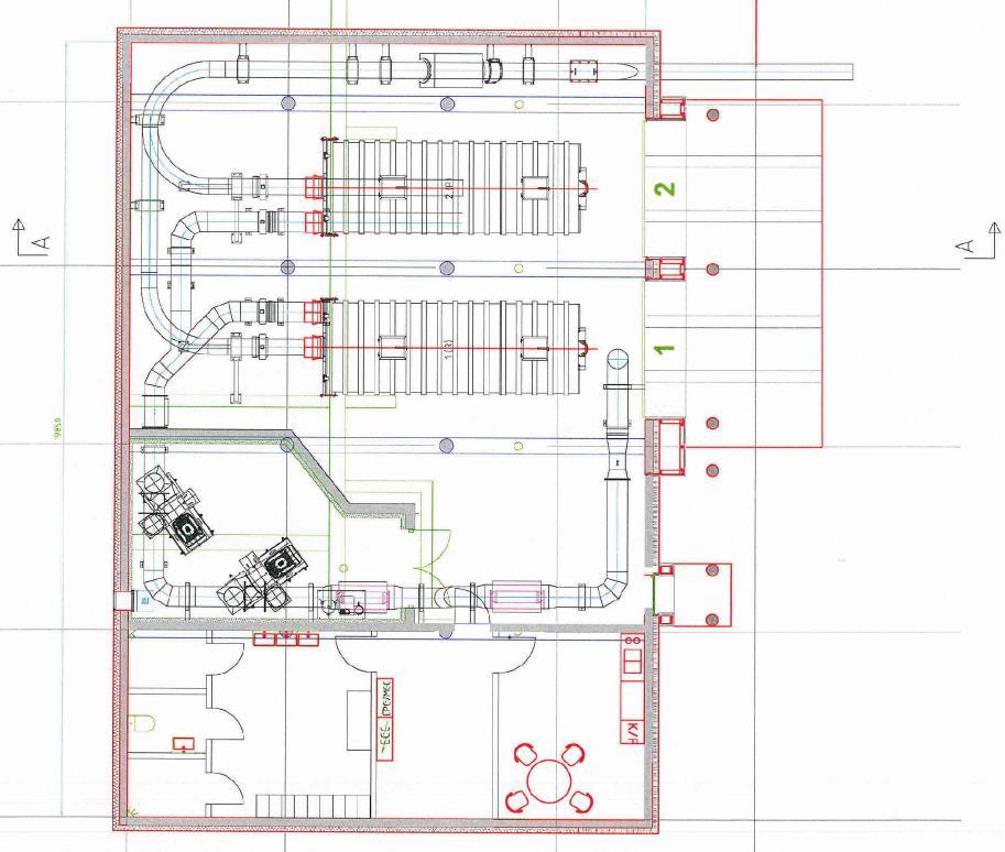 16/21 OMRÅDEREGULERINGSPLAN FOR STJØRDAL SENTRUM Figur 11: Skisse av sentral med to fraksjoner uten komprimering (Envac) Arealbehov for sentralen er avhengig av antall fraksjoner som skal