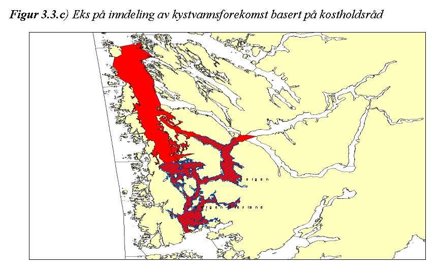 Avgrensing av kystvann DNs Fjordkatalog benyttet som utgangspunkt.