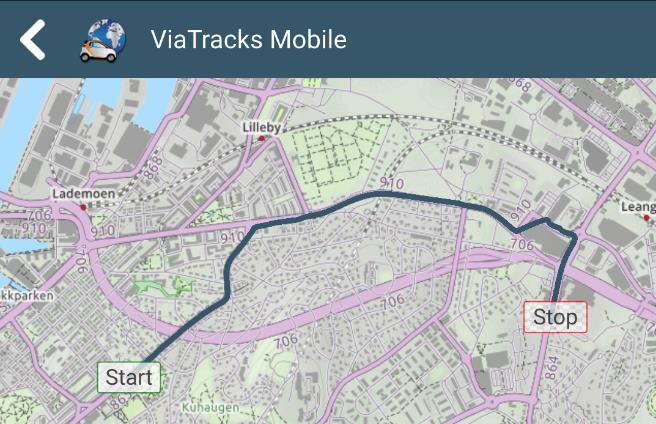 2.INNSTILLINGER PÅ MOBILEN: Etter å ha klikket på mobilappen (avbildning 1), vises straks de siste kjøreturene (avbildning 3).