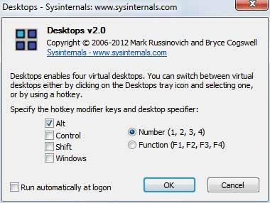 Desktops V Dette lille programmet gir deg fire Skrivebord i Windows. SYSTEMKRAV Windows 8, 7, Vista eller XP SPRÅK Engelsk Du finner programmet i www.