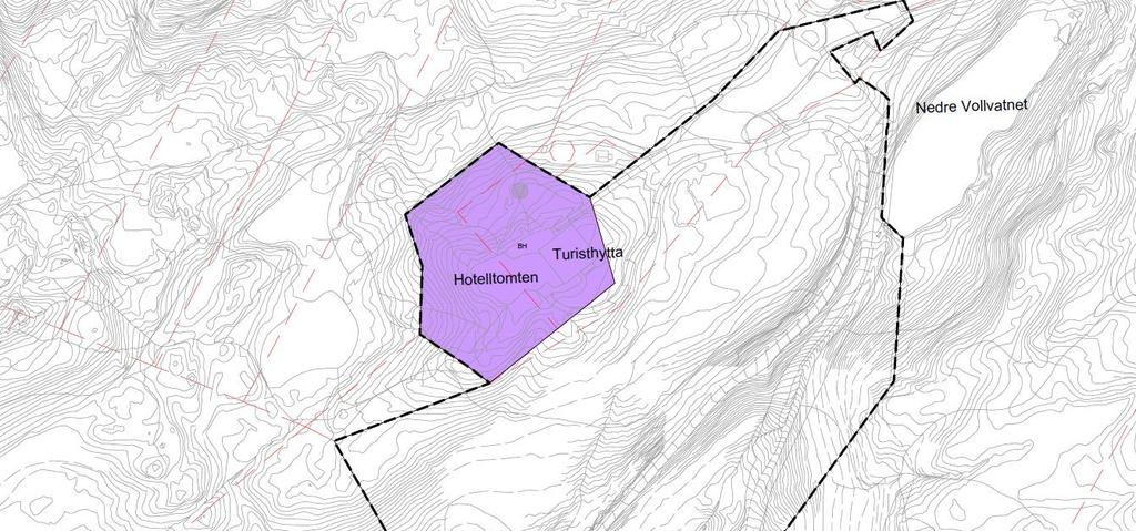 Figur 3: Avgrensning av planområde opptegnet på grunnkart, Norconsult AS 2017.