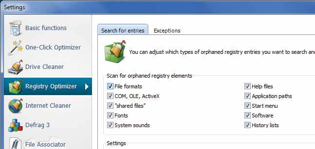 Fiks feil og mangler i registerdatabasen Det tredje verktøyet som vi skal bruke, er Registry Optimizer, som rydder opp i registerdatabasen i Windows.