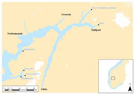 3.0 Bakgrunnsinformasjon 3.1 Områdebeskrivelse Alle de undersøkte elvene i denne rapporten har sitt utløp i Hardangerfjorden (Figur 1) og er påvirket av kraftregulering.