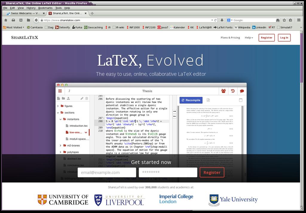 Hvordan redigere LaTeX-filer? En kommersiell variant ShareLAT E X på //www.sharelatex.