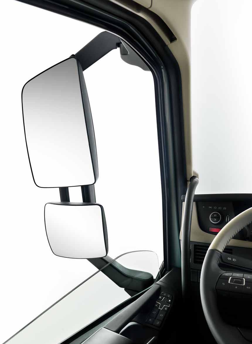 SIDESPEIL Speil som ikke er i veien. Ultraslanke rammer. Enda sikrere. De slanke sidespeilene bidrar til førerhusets egenartede profil.