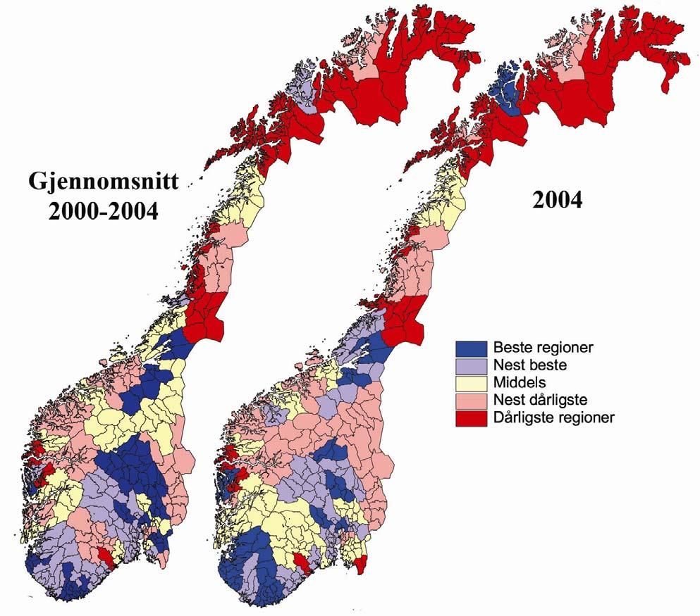 Næringsanalyse for BTV Kart næringslivsindeksen - regionene i Norge Kartene viser variasjoner i næringslivsindeksen i de 81 regionene i Norge.